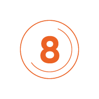 eight - orange centre