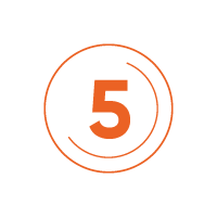 five - orange centre