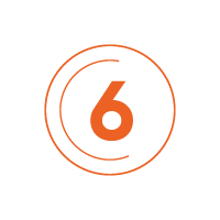 six - orange centre