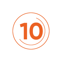 ten - orange centre