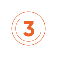 three - orange centre